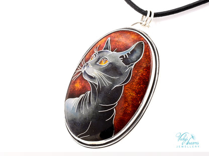 Sphinx Cat Cloisonné enamel pendant