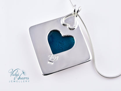 simple  little blue flower Cloisonné enamel pendant