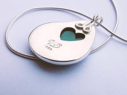 Cloisonné Enamel spiral necklace - Sterling silver jewellery - unique handmade necklace - vitreous enamel