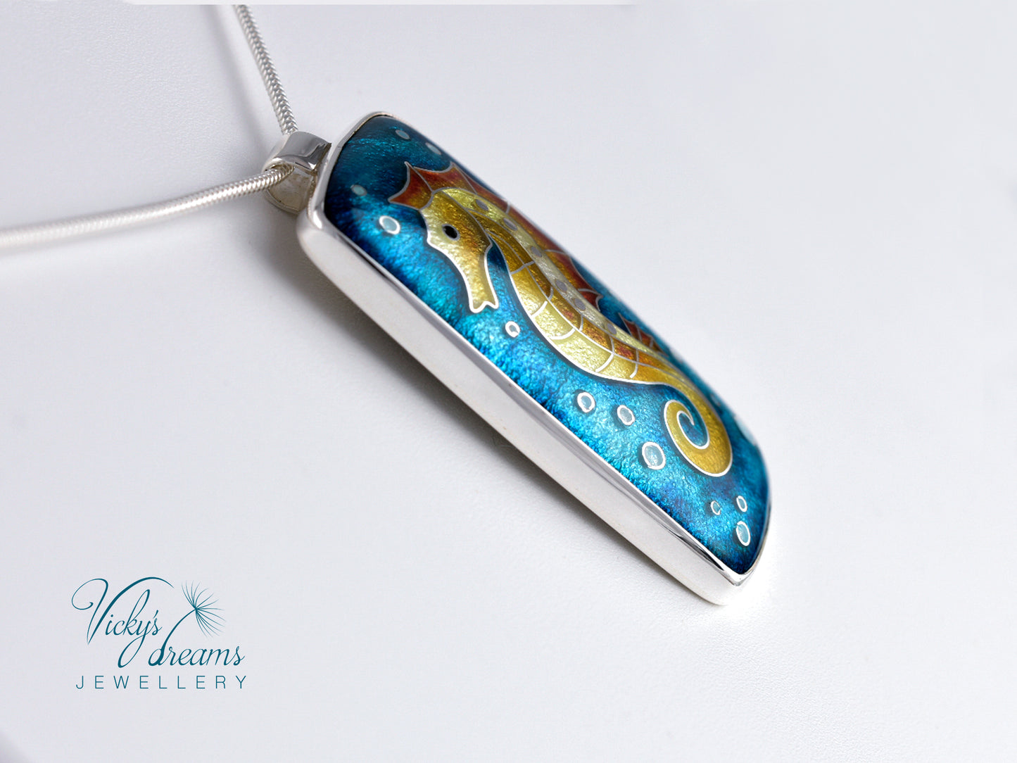seahorse Cloisonné enamel pendant