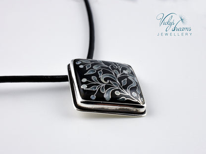 vintage style flowers Cloisonné enamel pendant