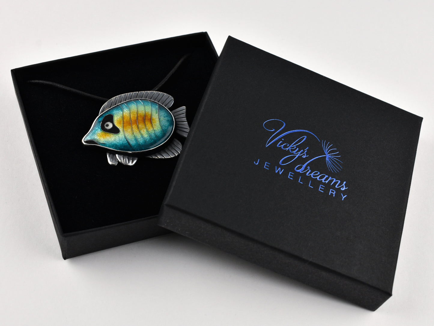 Tropical fish Cloisonné enamel pendant